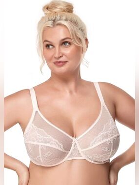 HSIA FLOWER POWER Enchante Lace Unlined Underwire Bra 36 D